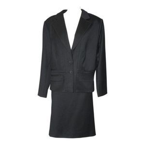 PILAR ROSSI BLACK SET BLAZER + SKIRT SIZE 12
